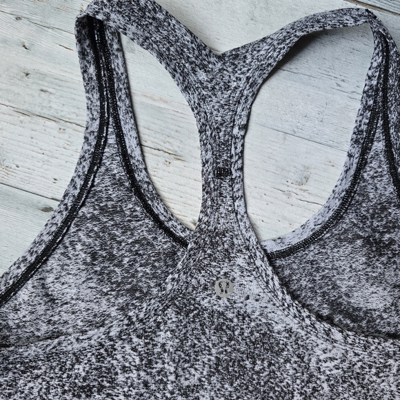 Lululemon Cool Racerback II Luon Spray Jacquard White Black - Picture 8 of 10